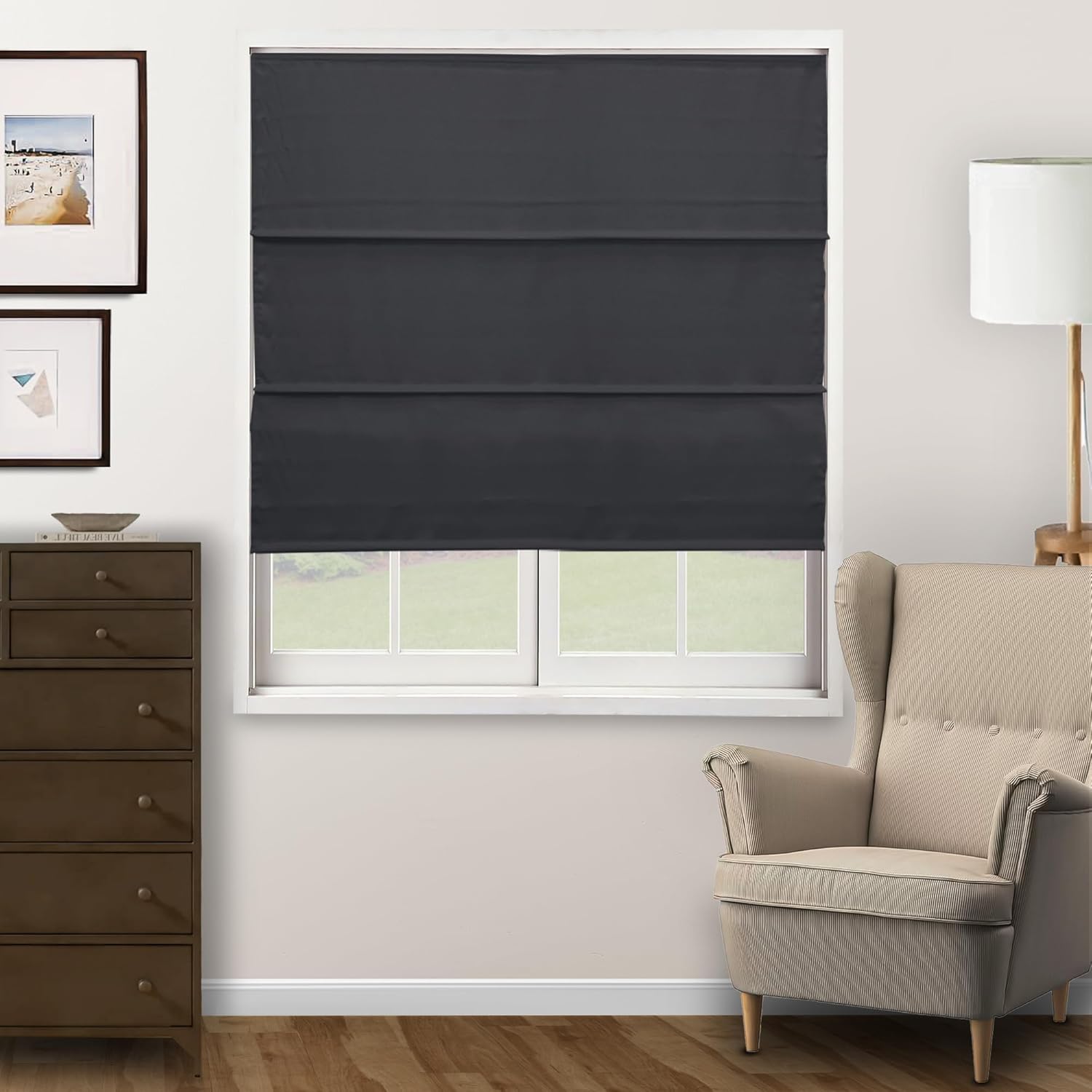 Roman blinds Black curtainssupplier.ae | Curtains supplier | Dubai | UAE